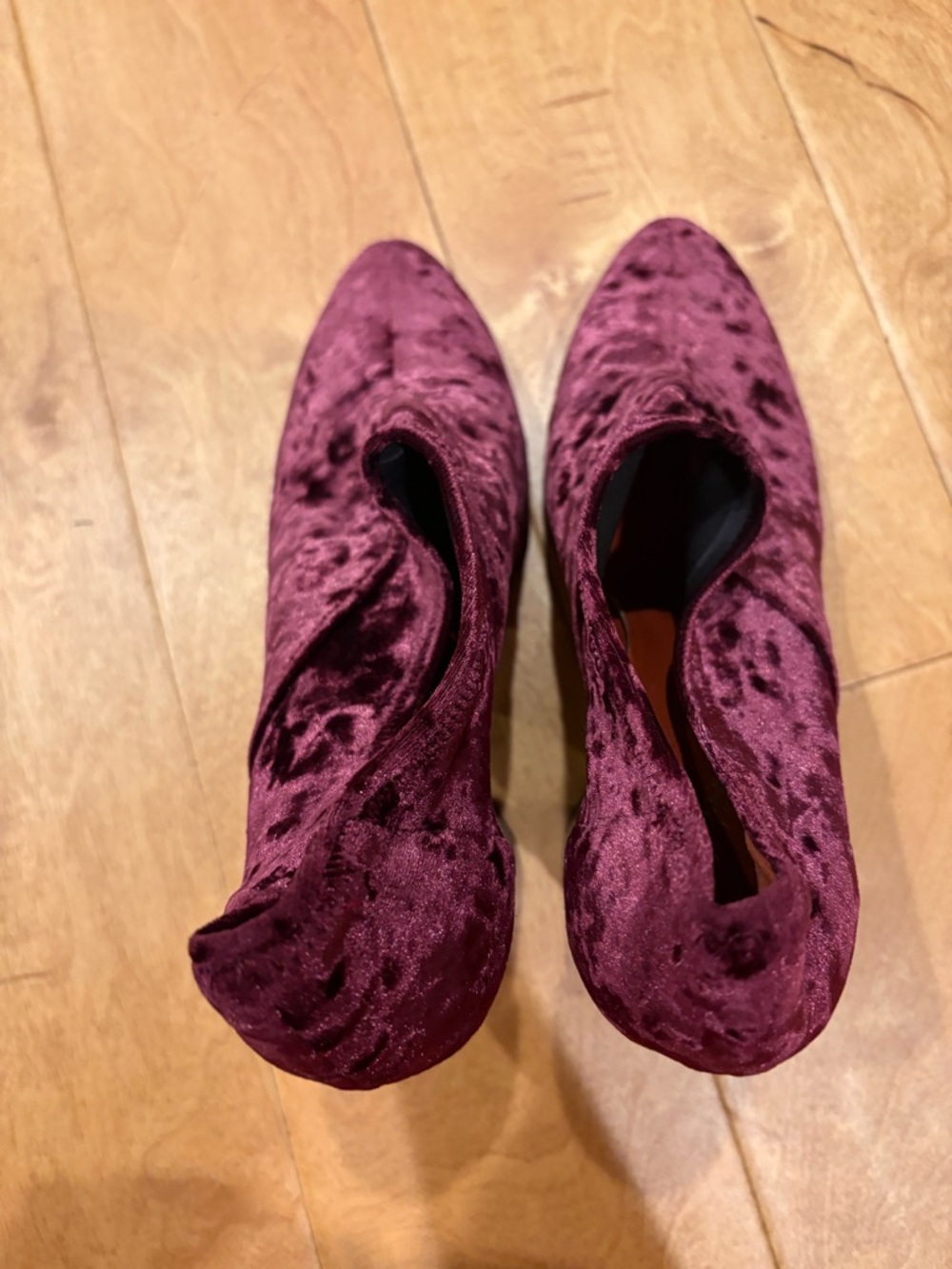 3.1 Phillip Lim Kyoto ankle booties crushed burgundy velvet high heel sz 41 10 - Picture 6 of 11